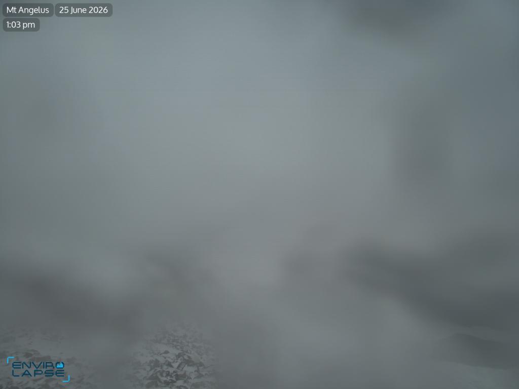 Current Angelus Basin mountain station image in Nelson Lakes National Park from NZMSC and Envirolapse.